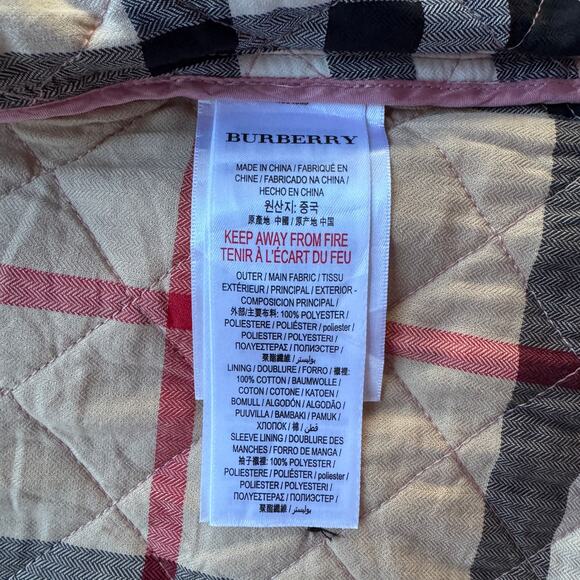 Burberry Baby Girls Size 12M 80CM Quilted Full Zip Coat Jacket Pink EUC - Picture 9 of 9